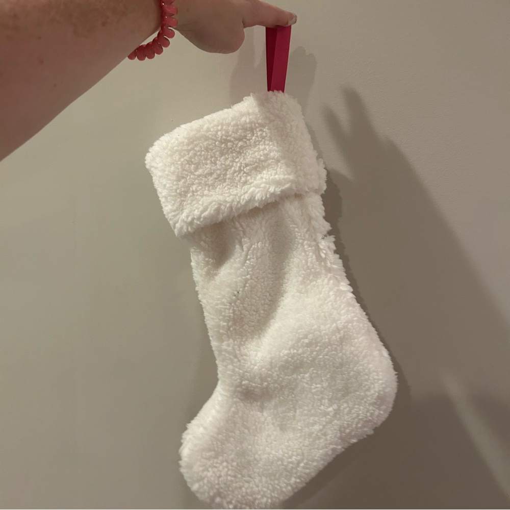PINK Victoria's Secret Festive White and Pink Stocking - Picture 5 of 5